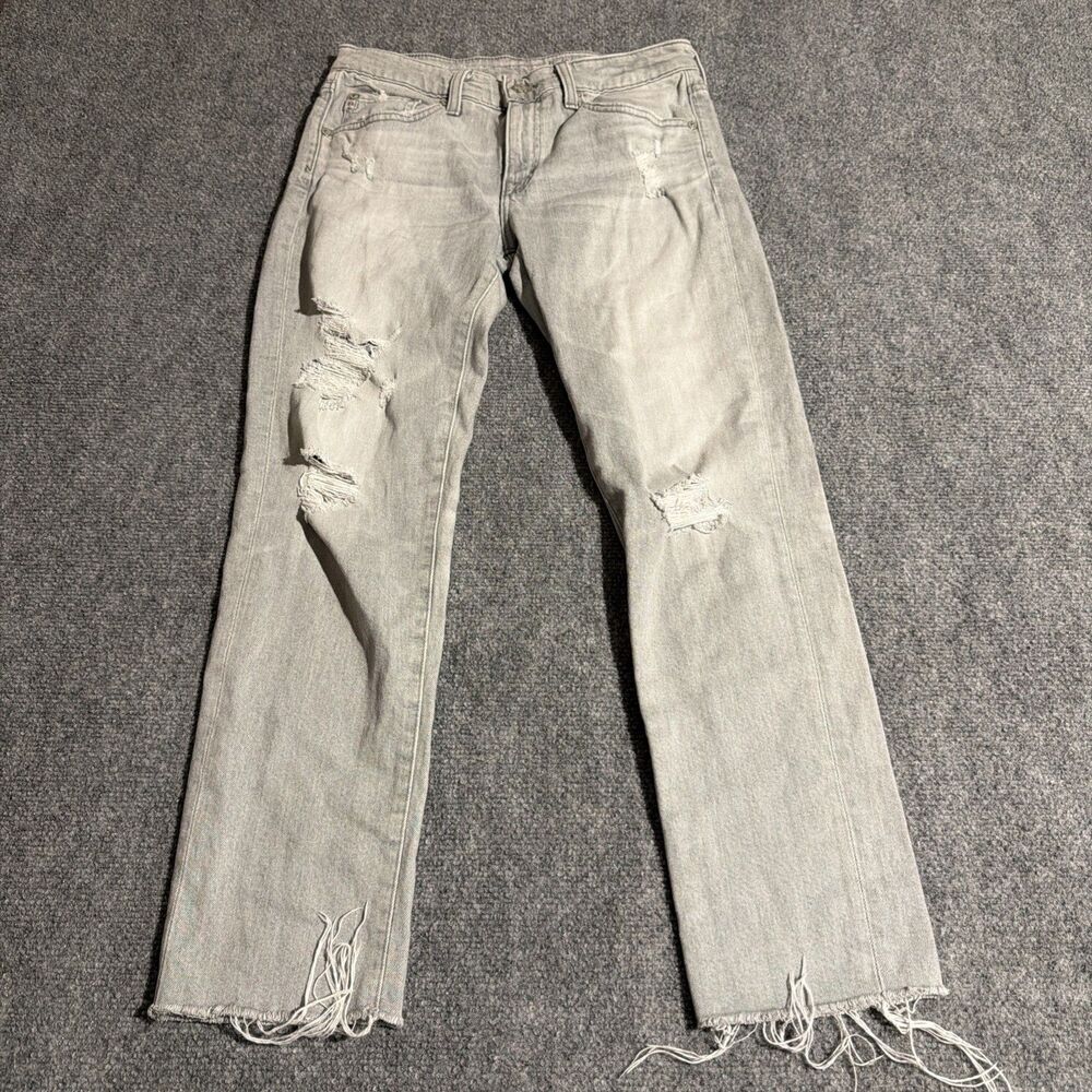 AG Adriano Goldschmied Jeans Women’s Size 28R Gray Distressed Cut-Offs Stretchy